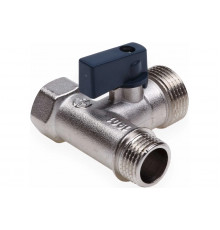 Кран шаровой трехпроходной FMM 1/2" x 3/4" x 1/2" флажок AQUALINK