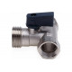 Кран шаровой трехпроходной FMM 1/2" x 3/4" x 1/2" флажок AQUALINK