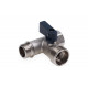 Кран шаровой трехпроходной FMM 1/2" x 3/4" x 1/2" флажок AQUALINK