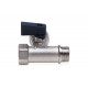 Кран шаровой трехпроходной FMM 1/2" x 3/4" x 1/2" флажок AQUALINK